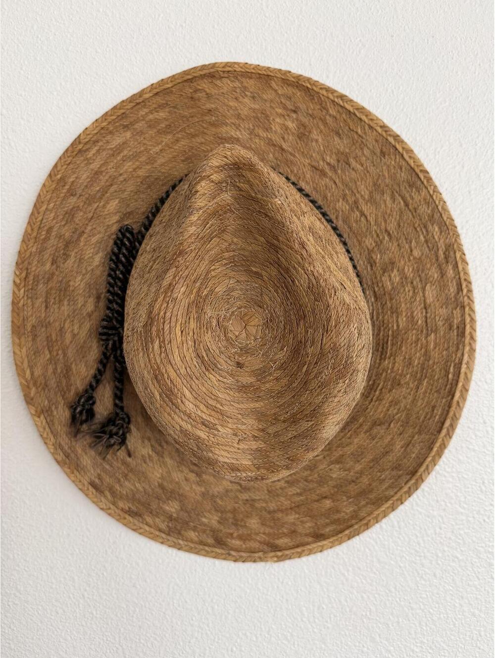 Vintage Handmade Mexican Sahuayo Legitimo Wide Brim Straw Hat Sz ML Boho Summer - Picture 3 of 6